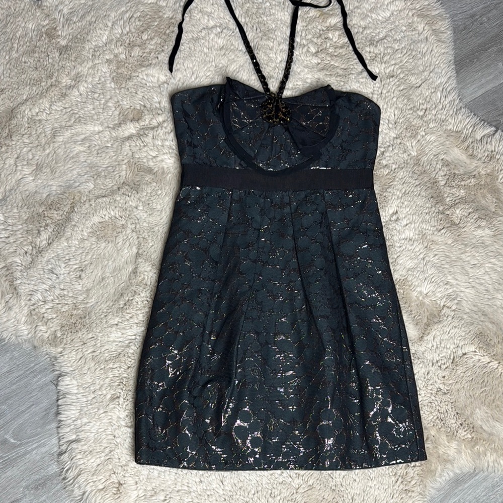 BCBG Elegant Black and Gold Women's Dress